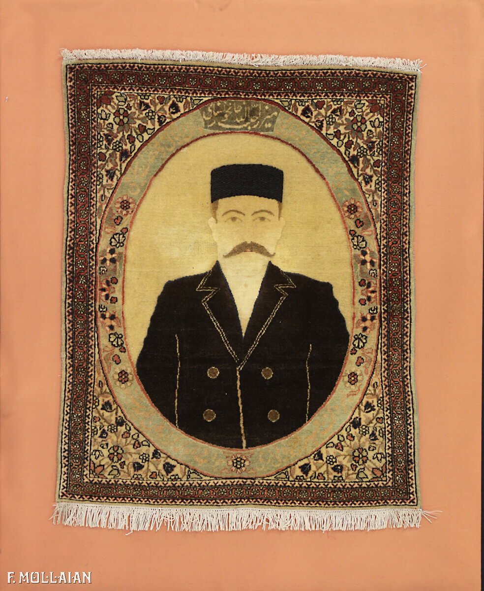 Tappeto Figurativo Antico Kashan Mohtasham Persiano n°:21803115